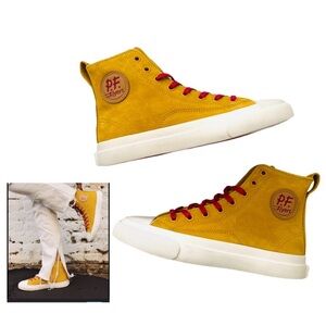 PF Flyers High Tops Golden Spice Pink Shoe Laces Size 5.5 NWOB Suede Leather